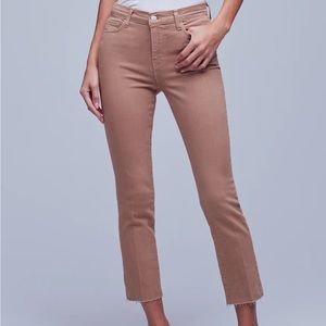 NWT L'AGENCE Sada High-Rise Crop Slim Pants Sepia 28 (4-6)